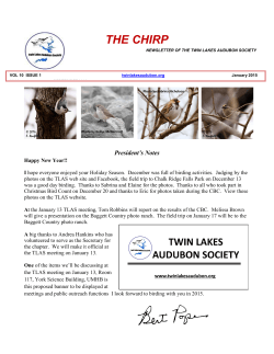 January Newsletter! - Twin Lakes Audubon Society