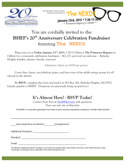 bhef nerds rsvp form - Berkeley Heights Education Foundation