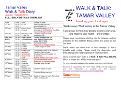 Tamar Valley Walk and Talk programme January