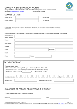 group registration form - Aged & Community Services NSW & ACT