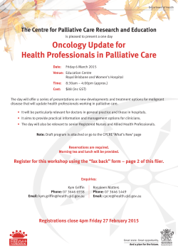 Oncology Update RBWH 6 March 2015 Flier