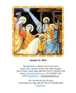 Bulletin for January 11, 2015 - Beautiful Savior Lutheran Church