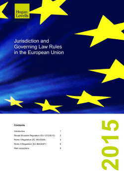 Jurisdiction and Governing Law Rules in the European Union