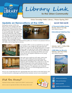 Library Link Newsletter - Orion Township Public Library