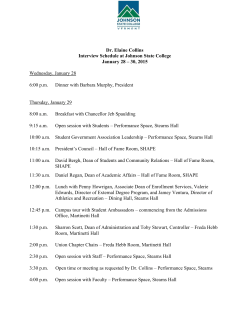 View Dr. Collins' Campus Visit Itinerary