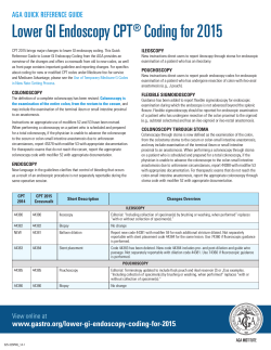 Lower GI Endoscopy CPT® Coding for 2015