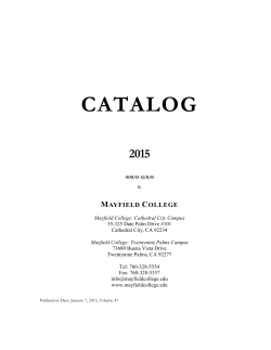 Mayfield College 2015 Catalog