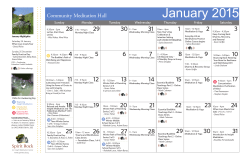 January 2015 calendar - Spirit Rock Meditation Center