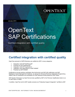 OpenText SAP Certifications