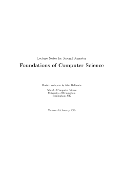 Lecture Notes - School of Computer Science