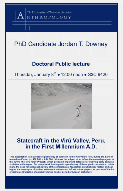 PhD Candidate Jordan T. Downey Doctoral Lecture