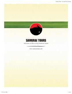 Samurai Tours - Escorted Tours Catalog