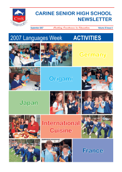 2007 Languages Week ACTIVITIES Germany Origami Japan