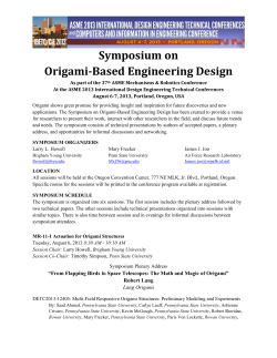 Symposium on Origami-Based Engineering Design