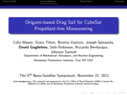 Origami-based Drag Sail for CubeSat Propellant