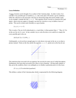 Name Worksheet 13.1 Locus Definition A locus of points can be