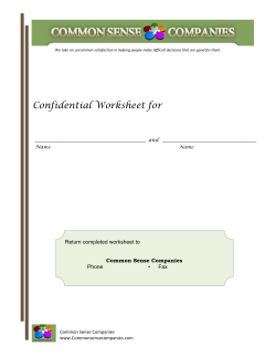 Confidential Worksheet for