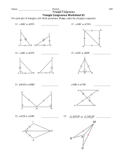 Triangle Congruence Worksheet #1