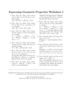 Expressing Geometric Properties Worksheet 1