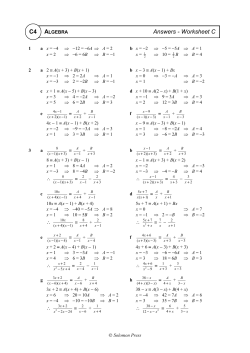 Answers - Worksheet C C4