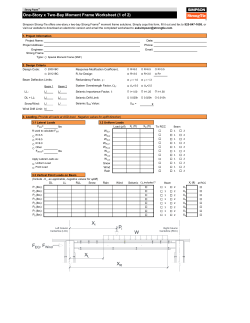 One-Story x Two-Bay Moment Frame Worksheet - Simpson Strong-Tie