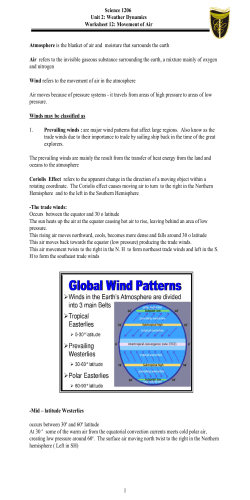 1 Science 1206 Unit 2: Weather Dynamics Worksheet 12: Movement