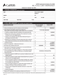 IRC 415(c) LIMIT WORKSHEET - CalPERS Supplemental Income