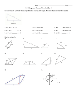 8-2 Pythagorean Theorem Worksheet day 2