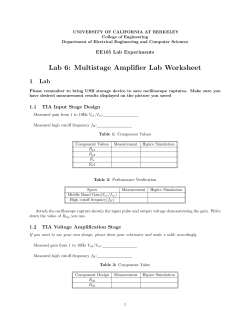 Lab 6: Multistage Amplifier Lab Worksheet