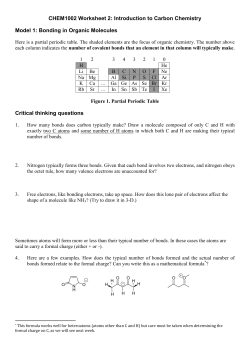 CHEM1002 Worksheet 2: Introduction to Carbon Chemistry Model 1