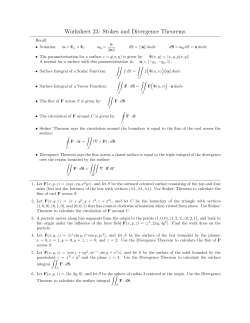 Worksheet 23: Stokes and Divergence Theorems