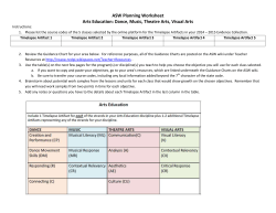 ASW Planning Worksheet Arts Education: Dance, Music