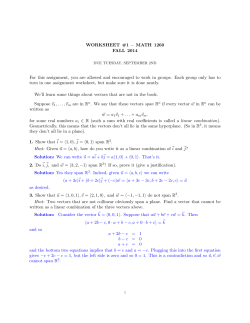 WORKSHEET #1 – MATH 1260 FALL 2014 For this assignment, you