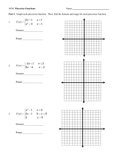 Worksheet Piecewise Functions
