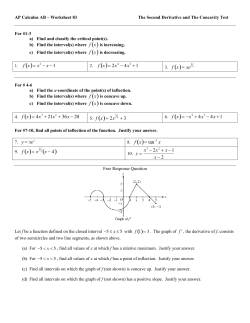 AP Calculus AB – Worksheet 83 The Second Derivative and The