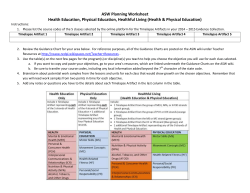 ASW Planning Worksheet Health Education, Physical