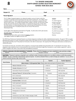 th rogers vanguard eighth grade course selection worksheet school