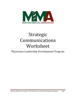 Strategic Communications Worksheet