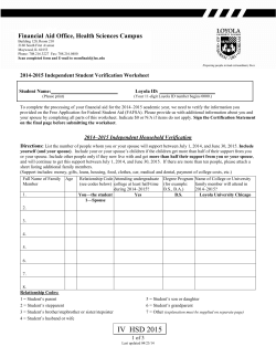 Independent Student Verification Worksheet (IV_HSD)