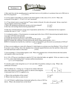A Worksheet not slide backwards relative to the train? 8) A 1.20 x 10