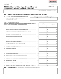 Worksheet for Married, Filing Separately and