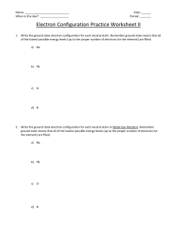 Electron Configuration Practice Worksheet II