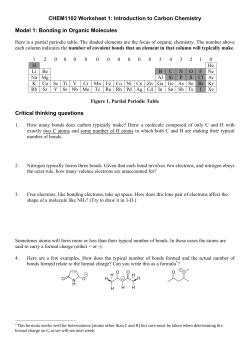 CHEM1102 Worksheet 1: Introduction to Carbon Chemistry Model 1
