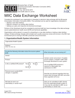 MIIC Data Exchange Worksheet