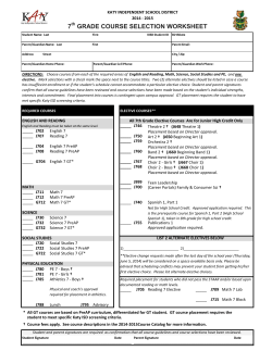 7th 2014-2015 JH Course Selection Sheet