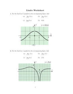Limits Worksheet