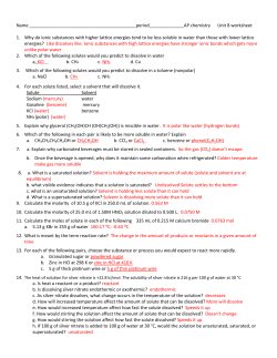 Name chemistry Unit 8 worksheet 1. Why do