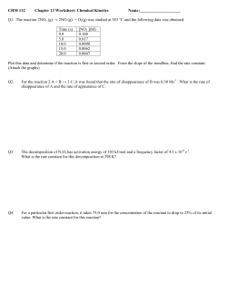 CHM 112 Worksheet Chapter 12