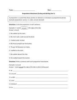 Name: Date: ______ Prepositions Worksheet (Circling and Writing