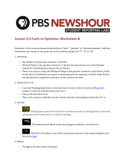 Lesson 2.3 Facts vs Opinions: Worksheet B